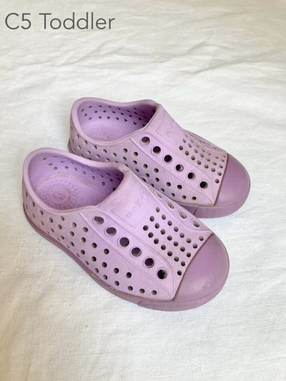 💙2/$25 Native Size C5 Toddler Baby Purple Jefferson Shoes Summer Beach